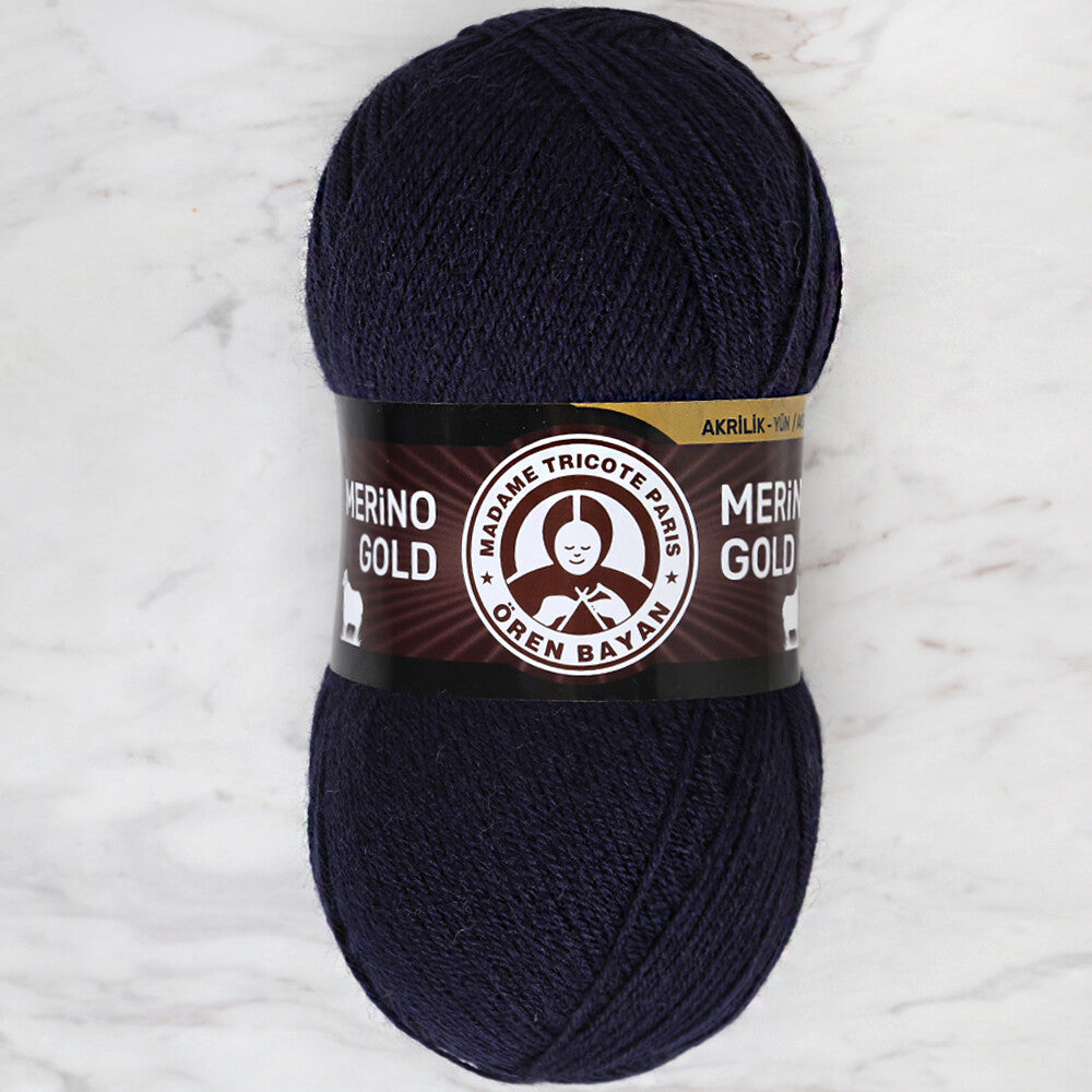 Örenbayan Merino Gold Lacivert El Örgü İpi - 019